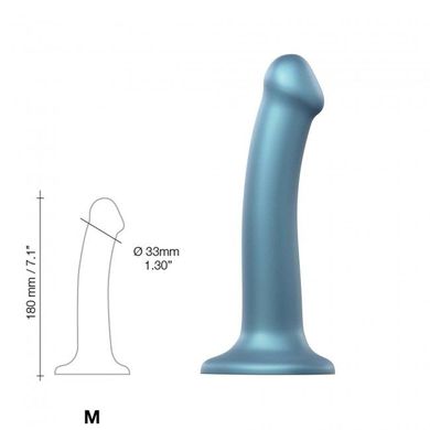 Насадка для страпона Strap-On-Me Mono Density Dildo Blue M, диам. 3,3см, однослойный силикон, гибкий SO3569 фото