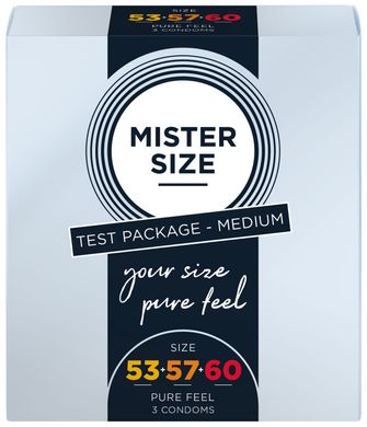 Набор презервативов Mister Size - pure feel - 53–57–60 (3 condoms), 3 размера, толщина 0,05 мм SO8040 фото