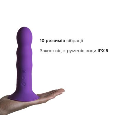 Дилдо с вибрацией Adrien Lastic Hitsens 3 Purple, отлично для страпона, диаметр 4см, длина 18,2см SO5053 фото